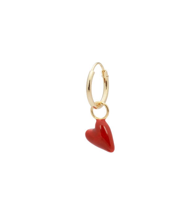 Single Heart Beat Ring Earring