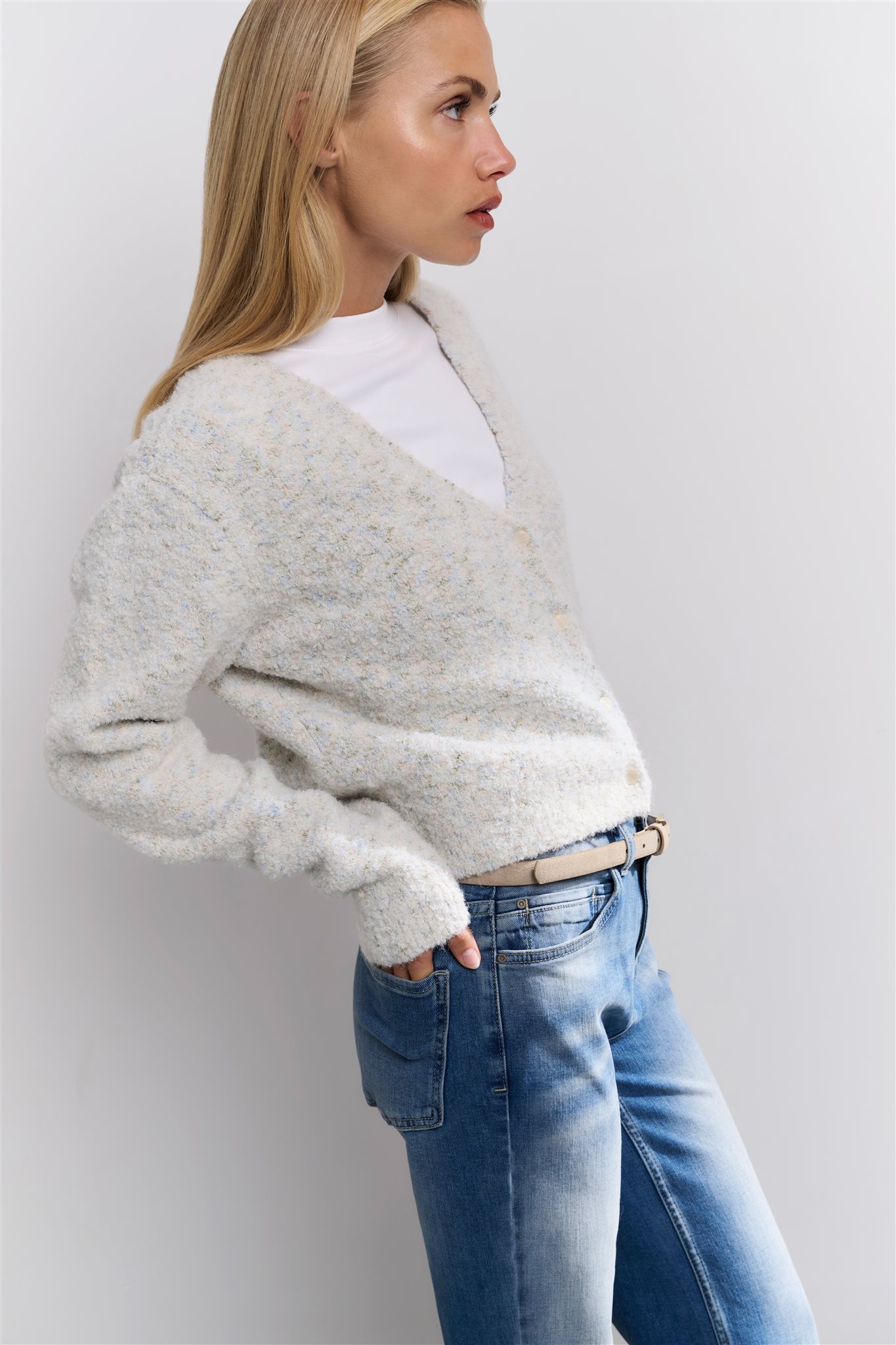Purple Boucle Coatigan