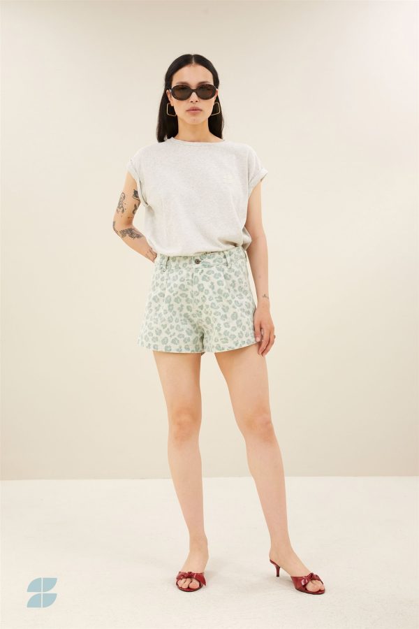 June Green Cheetah Shorts
