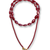 Funky Burgundy Long Necklace