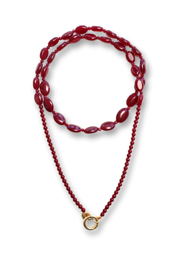 Funky Burgundy Long Necklace