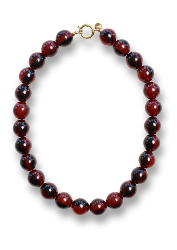Wilma Burgundy Marble Necklace