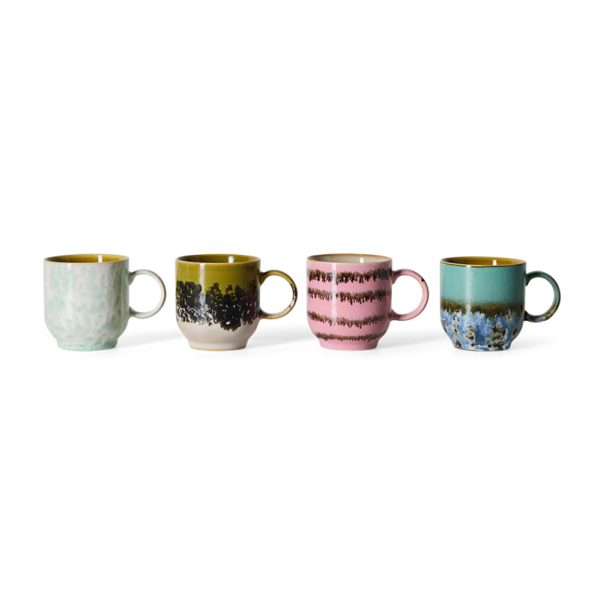 Café Mugs Set of 4